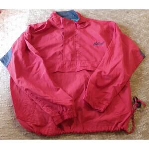 VTG 80s Kellogg's Windbreaker Jacket 1/4 Pullover Made Hong Kong Medium Red Blue